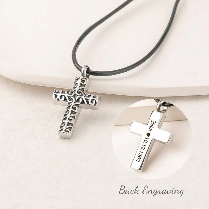 Flowing Cross Memorial Necklace-Jewelry-Anavia-Afterlife Essentials