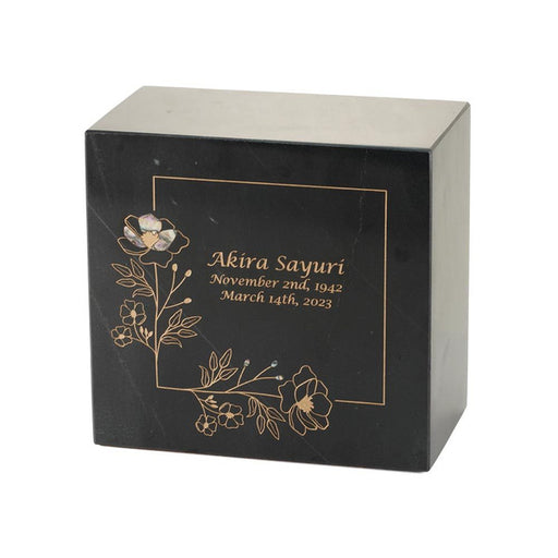 Monumental Memorials Wildflower Gold Black Cremation Urn-Cremation Urns-Terrybear-Afterlife Essentials