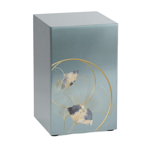 Life Canvas Ginkgo Pewter, Companion Cremation Urn Left Side-Cremation Urns-Terrybear-Afterlife Essentials