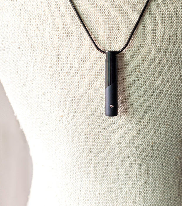 Legacy Cylinder, Onyx Cremation Jewelry-Jewelry-Urns of Distinction-Afterlife Essentials