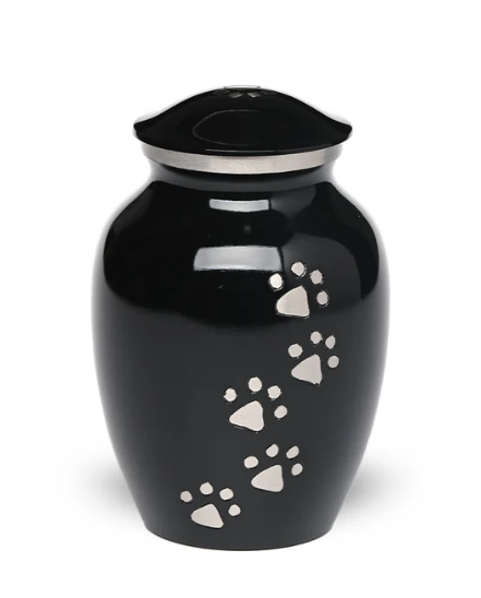 Small Brass Pet Urn-"Paws to Heaven"-30 cu-Cremation Urns-Bogati-Afterlife Essentials