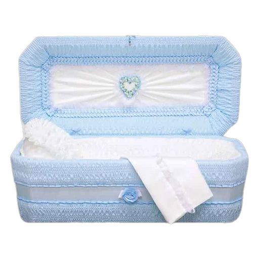 Premium Cloth Covered Wood Pet Casket - Sky Blue-Pet Caskets-Titan Caskets-Afterlife Essentials