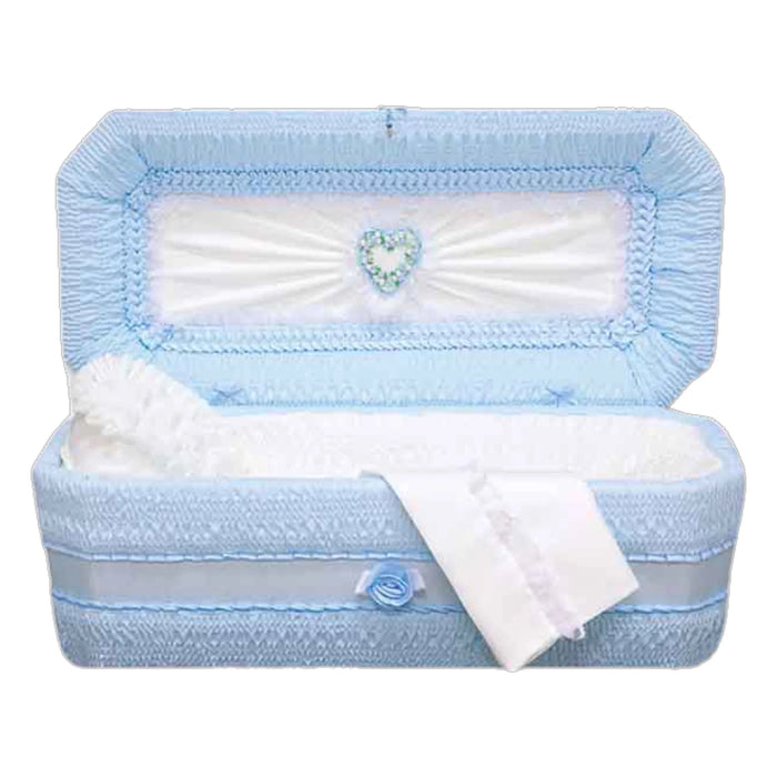 Premium Cloth Covered Wood Pet Casket - Sky Blue-Pet Caskets-Titan Caskets-Afterlife Essentials