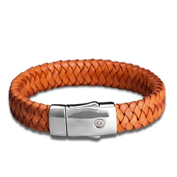 Embrace Remembrance Leather Cremation Bracelet-Jewelry-The Living Urn-Light Brown Leather-Afterlife Essentials