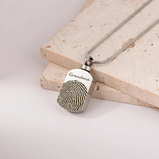 Half Fingerprint Memorial Necklace Cremation Jewelry-Jewelry-Anavia-Afterlife Essentials