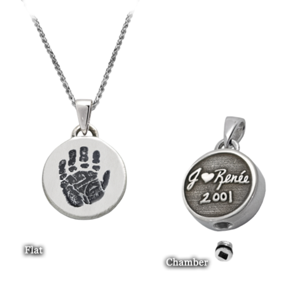Personalized Petite Round Cremation Jewelry