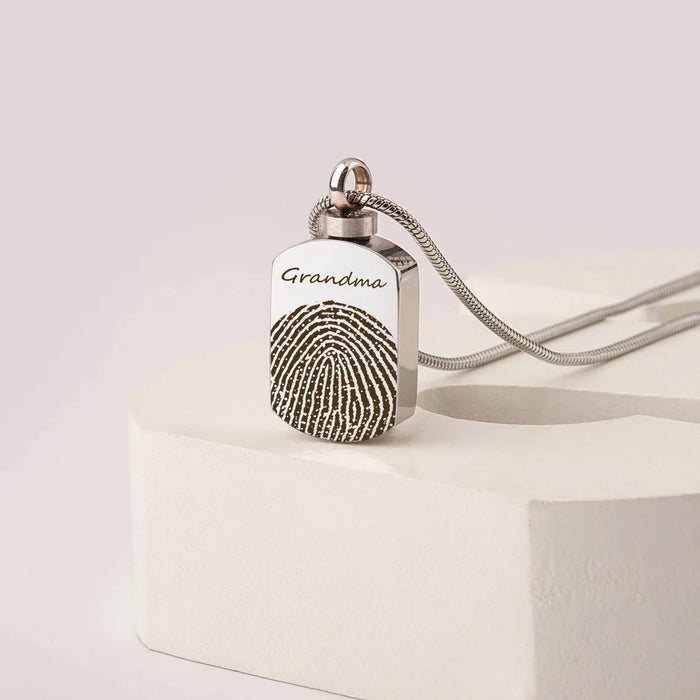 Half Fingerprint Memorial Necklace Cremation Jewelry-Jewelry-Anavia-Afterlife Essentials