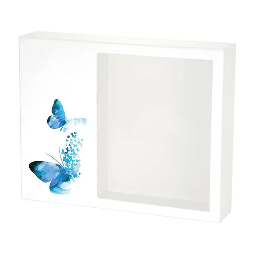 Shadowbox Remembrance Keepsake Blue Butterflies-Cremation Urns-Terrybear-Afterlife Essentials