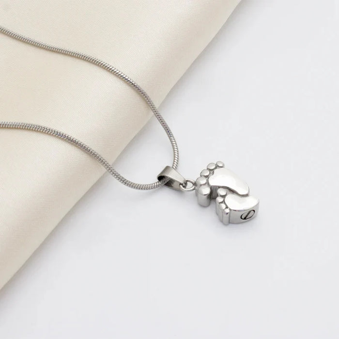 Footprint Memorial Necklace Cremation Jewelry-Jewelry-Anavia-Afterlife Essentials