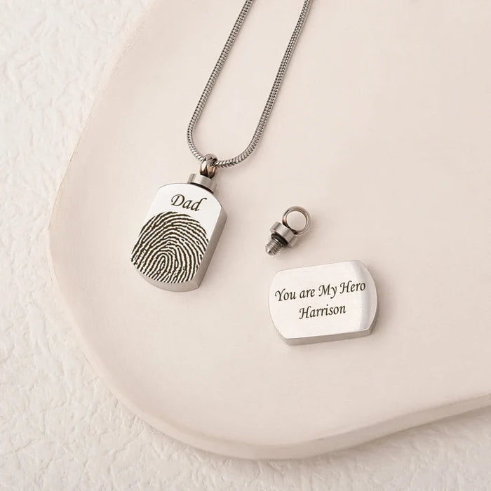 Half Fingerprint Memorial Necklace Cremation Jewelry-Jewelry-Anavia-Afterlife Essentials