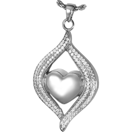 Teardrop Ribbon Heart Cremation Jewelry-Jewelry-New Memorials-Afterlife Essentials