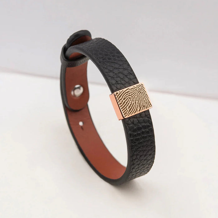 Fingerprint Leather Bracelet-Jewelry-Anavia-Afterlife Essentials