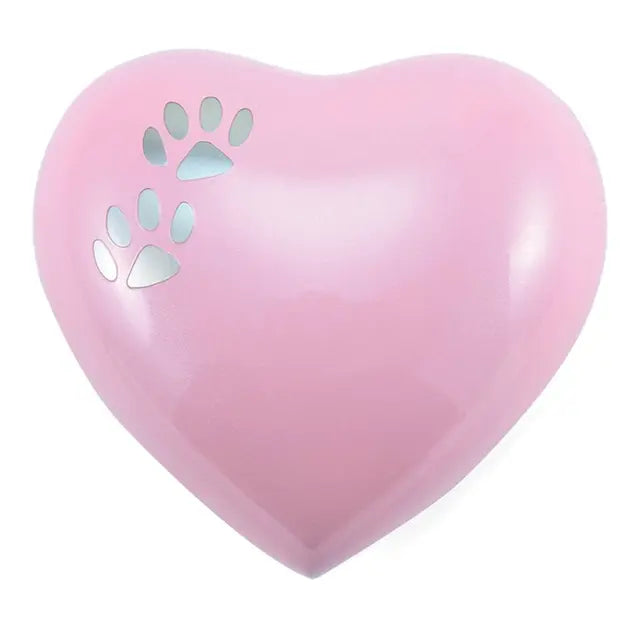 Arielle Pearl Pink Heart Paw Urn-Cremation Urns-Terrybear-Afterlife Essentials