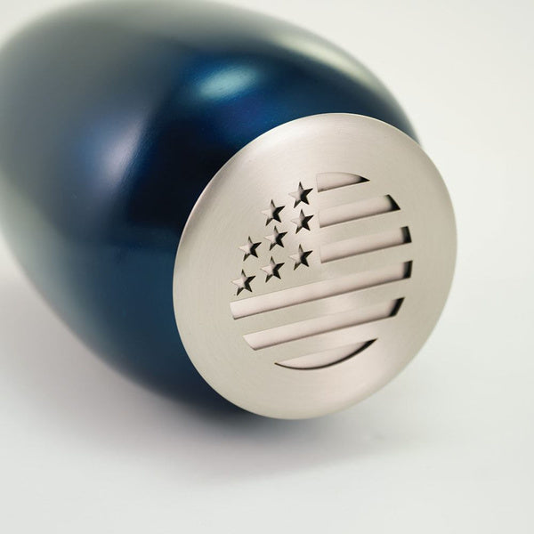 Cascade Scatter™ Classic Flag Midnight Blue Full Size Cremation Urn-Cremation Urns-Terrybear-Afterlife Essentials