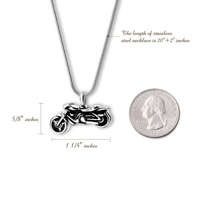Motorcycle Memorial Necklace Cremation Jewelry-Jewelry-Anavia-Afterlife Essentials