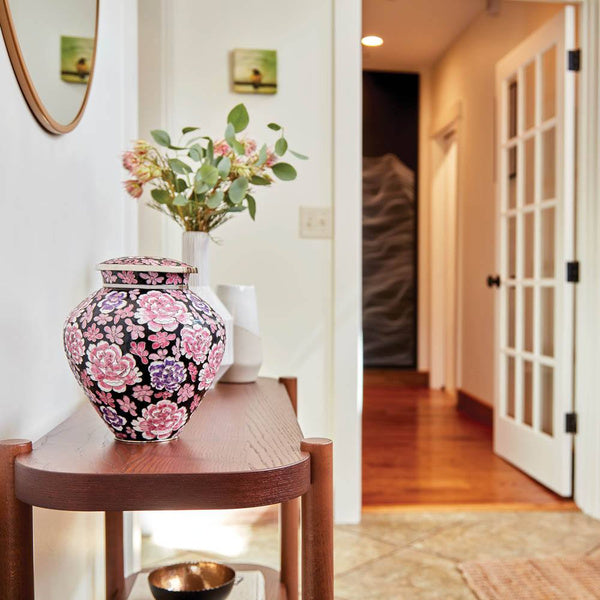 Filigree™ Cloisonné Floral Pink, Full Size Urn-Cremation Urns-Terrybear-Afterlife Essentials