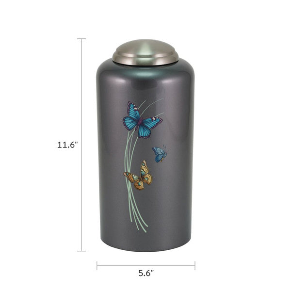 Enchanted Essence Butterflies Dark Gray Full Size Cremation Urn-Cremation Urns-Terrybear-Afterlife Essentials