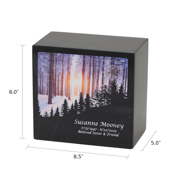Monumental Memorials Forest Snowfall Full Size Cremation Urn-Cremation Urns-Terrybear-Afterlife Essentials