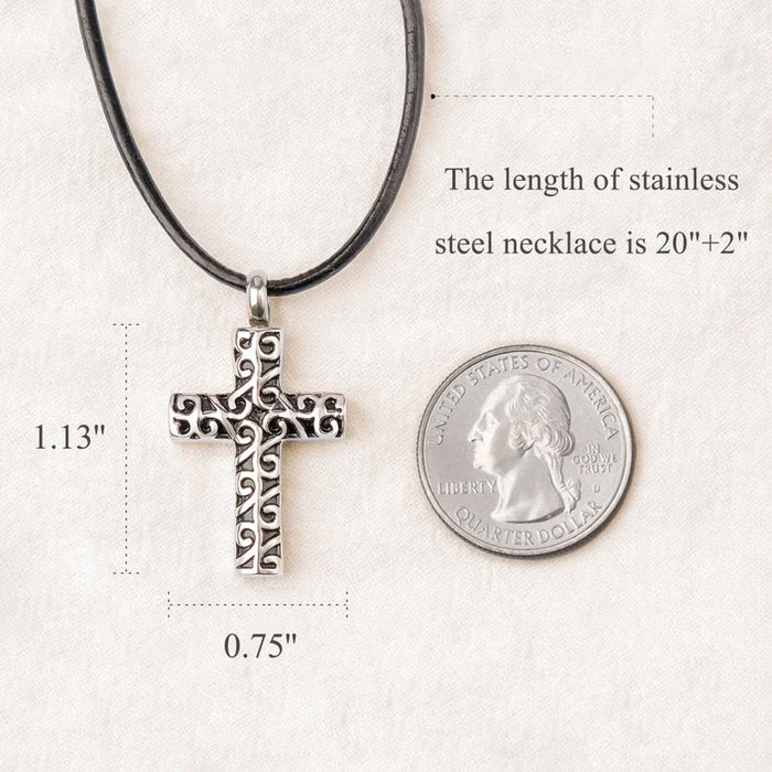 Flowing Cross Memorial Necklace-Jewelry-Anavia-Afterlife Essentials