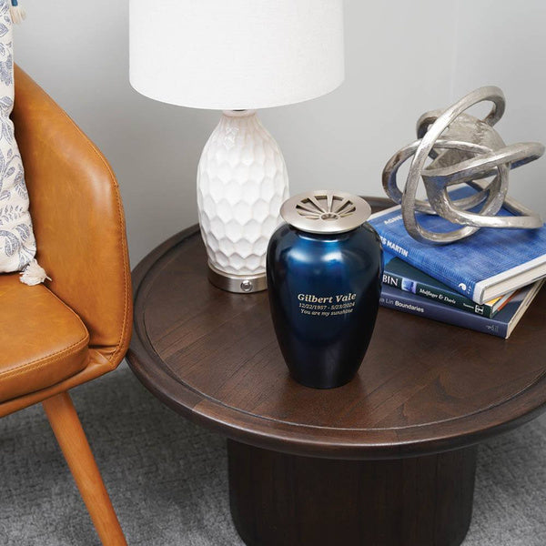 Cascade Scatter™ Classic Sunray Midnight Blue Full Size Cremation Urn-Cremation Urns-Terrybear-Afterlife Essentials