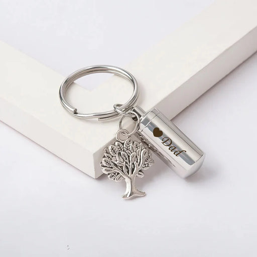 Tree of Life Charm Polish Cylinder Memorial Key Chain-Jewelry-Anavia-Afterlife Essentials