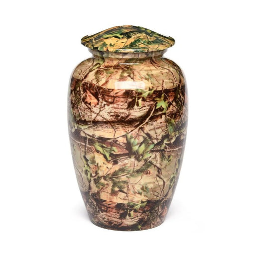 Classic Alloy Urn- Camouflage Design-Adult Size-Cremation Urns-Bogati-Afterlife Essentials