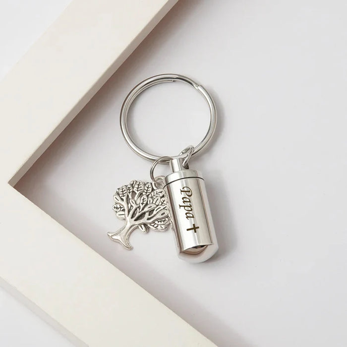 Tree of Life Charm Polish Cylinder Memorial Key Chain-Jewelry-Anavia-Afterlife Essentials