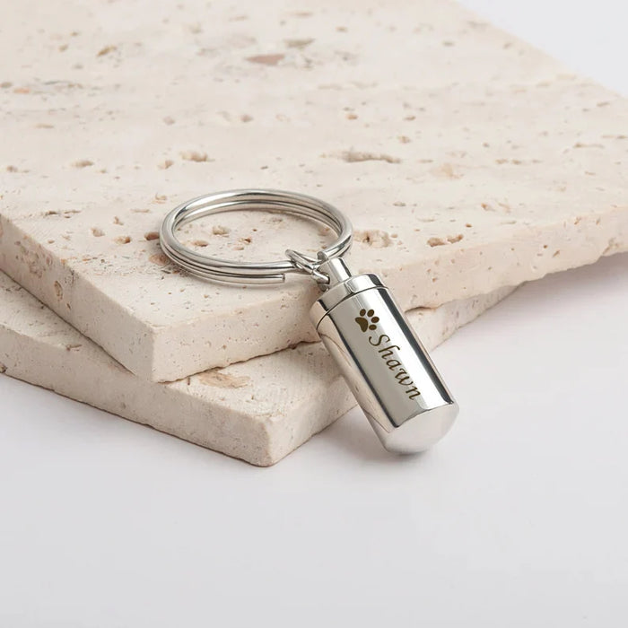 Polished Cylinder Memorial Key Chain-Jewelry-Anavia-Afterlife Essentials