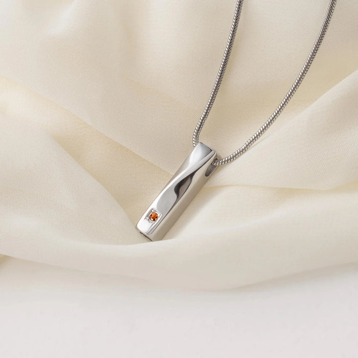 Crystal Birthstone Twisted Bar Cremation Jewelry-Jewelry-Anavia-Afterlife Essentials
