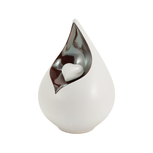 Eden Teardrop White Full Size Cremation Urn-Cremation Urns-Terrybear-Afterlife Essentials