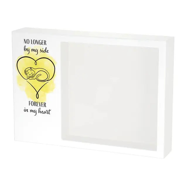 Shadowbox Pet Urn Forever Cat Yellow-Cremation Urns-Terrybear-Afterlife Essentials