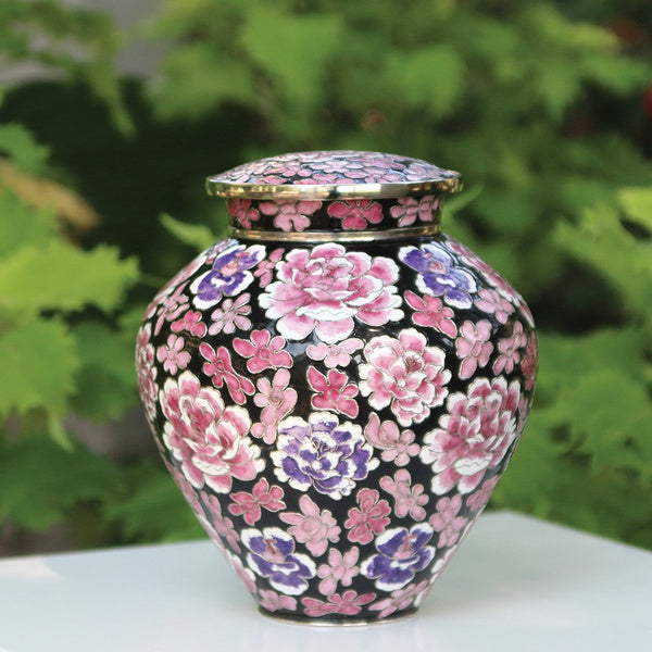 Filigree™ Cloisonné Floral Pink, Full Size Urn-Cremation Urns-Terrybear-Afterlife Essentials