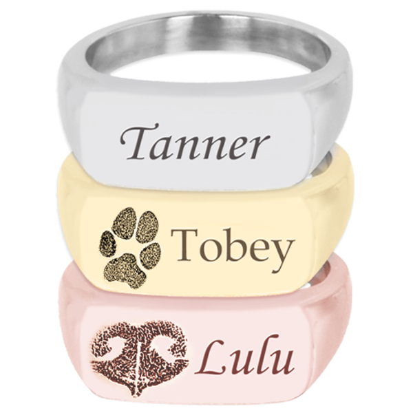 Rectangle Ring Fingerprint Cremation Jewelry-Jewelry-New Memorials-Afterlife Essentials