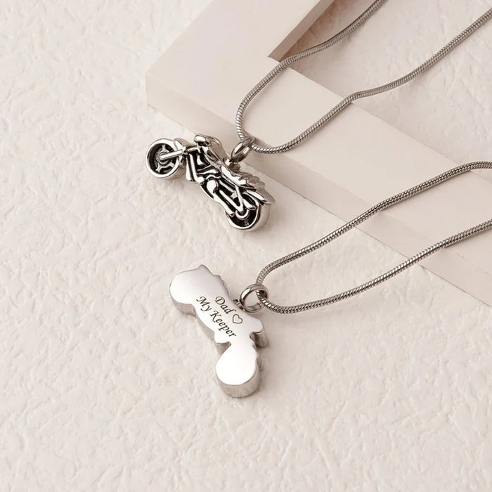 Motorcycle Memorial Necklace Cremation Jewelry-Jewelry-Anavia-Afterlife Essentials