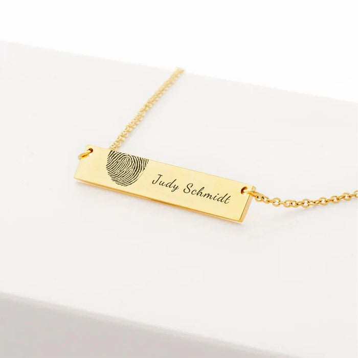 Horizontal Bar Fingerprint Memorial Necklace-Jewelry-Anavia-Afterlife Essentials