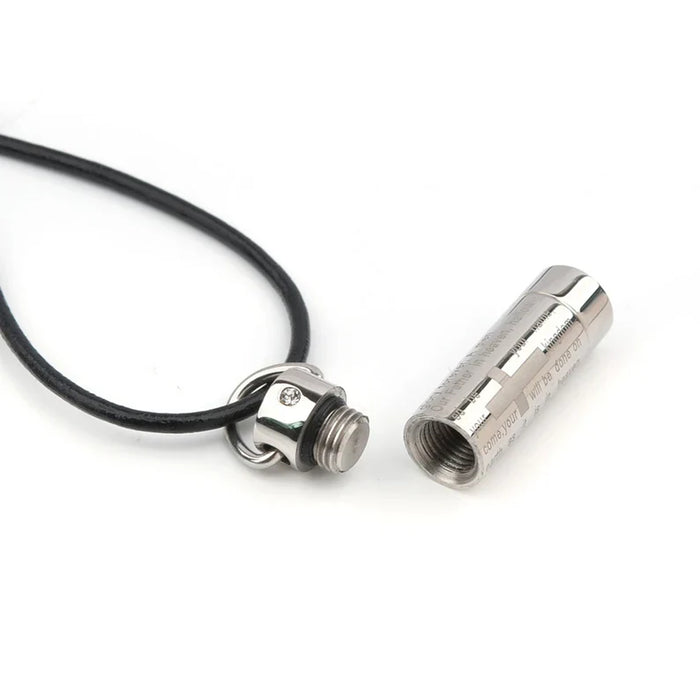 Silver Our Father Prayer Cross Cylinder Memorial Necklace Cremation Jewelry-Jewelry-Anavia-Afterlife Essentials