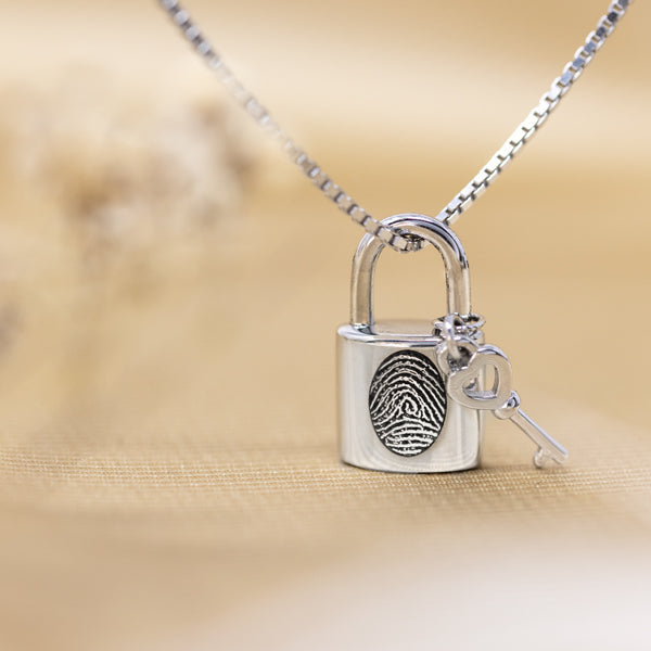 Lock and Key Pendant Cremation Jewelry-Jewelry-New Memorials-Afterlife Essentials