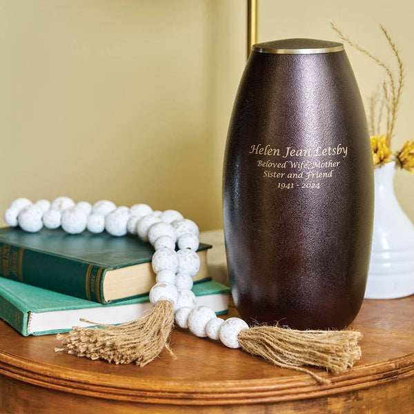 Arabella Textured Slate Full Size Cremation Urn-Cremation Urns-Terrybear-Afterlife Essentials