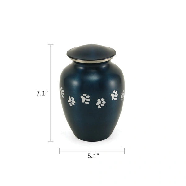 Classic Paw Blue, Small Cremation Urn-Cremation Urns-Terrybear-Afterlife Essentials