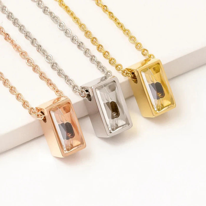 See You Cube Memorial Necklace Cremation Jewelry-Jewelry-Anavia-Afterlife Essentials