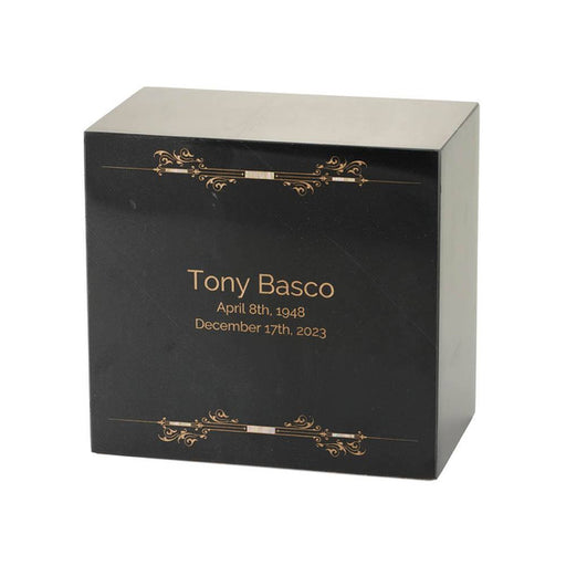 Monumental Memorials Scroll Gold Black Cremation Urn-Cremation Urns-Terrybear-Afterlife Essentials