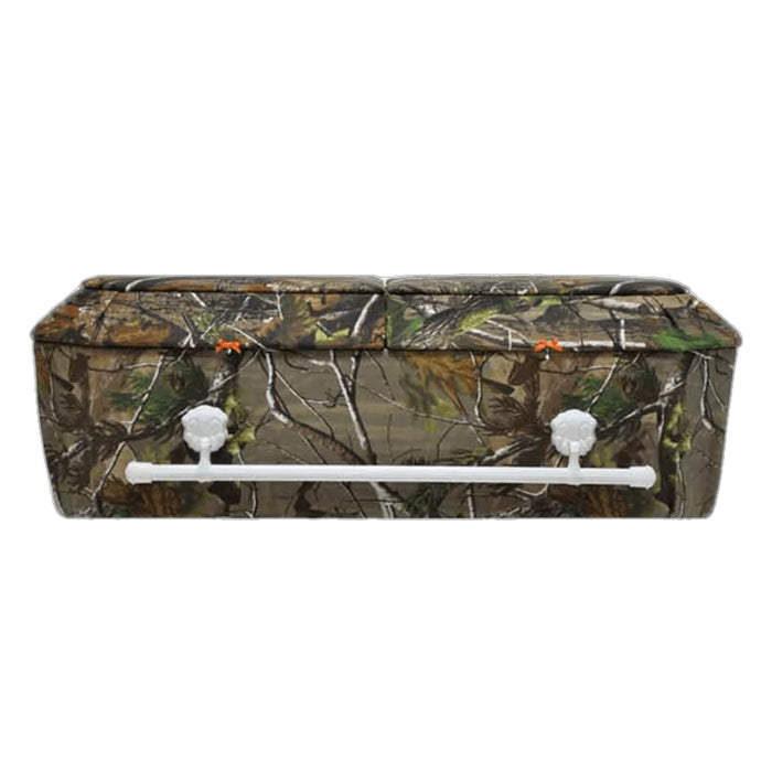 Camouflage Cloth-Covered Wood Pet Casket - Green Camo-Pet Caskets-Titan Caskets-Afterlife Essentials