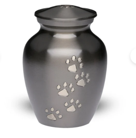 Small Brass Pet Urn-"Paws to Heaven"-30 cu-Cremation Urns-Bogati-Afterlife Essentials