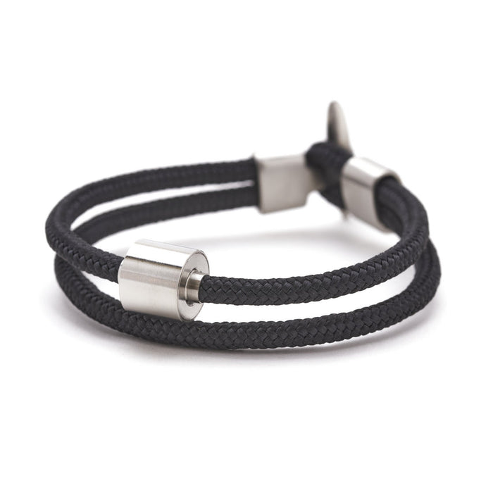 Black Corded Bracelet, Large Cremation Jewelry-Jewelry-Urns of Distinction-Afterlife Essentials