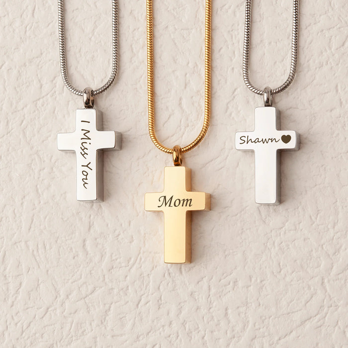 Premium Cross Memorial Necklace Cremation Jewelry-Jewelry-Anavia-Afterlife Essentials