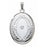 Sterling Silver Cremation & Hair Locket w/ Diamond Center Jewelry - 610PG65337-Jewelry-Photograve-Sterling Silver-3/4" X 1"-Afterlife Essentials