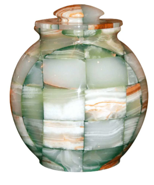 Triumph Onyx Green Natural Marble Urn Adult 220 cu. In.-Cremation Urns-Bogati-Afterlife Essentials