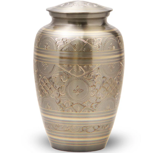 Platinum & Golden Brass Adult 200 cu in Cremation Urn-Cremation Urns-Bogati-Afterlife Essentials