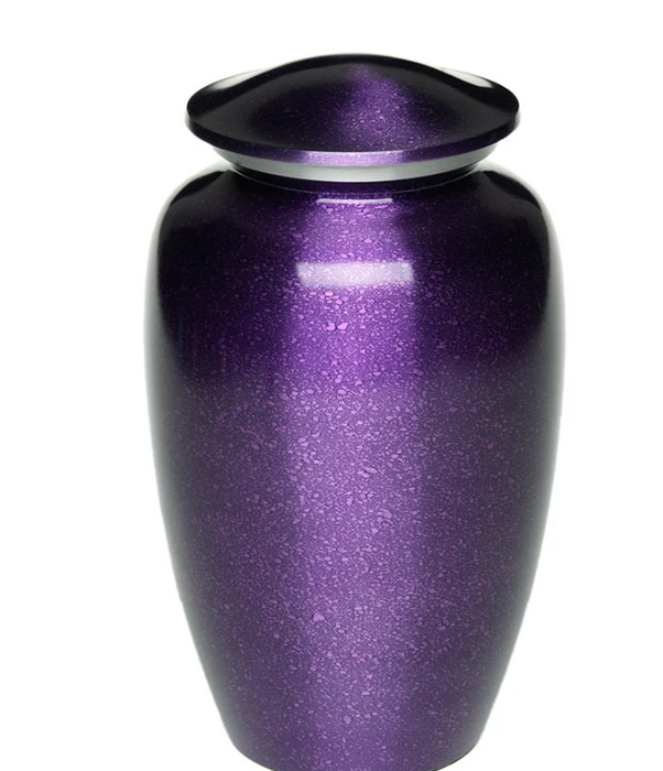 Adult Classic Alloy Urn Speckled Purple-Cremation Urns-Bogati-Afterlife Essentials