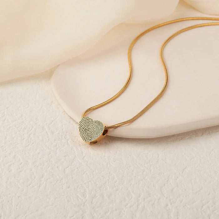 Mini Heart Fingerprint Memorial Necklace Cremation Jewelry-Jewelry-Anavia-Afterlife Essentials